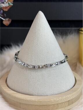 Silver Tone Crystal Accent Bracelet Size 6.5